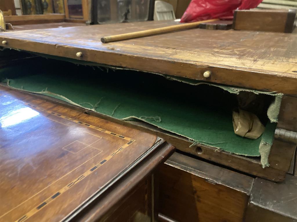 An early Victorian mahogany bagatelle table, width 120cm, depth 64cm, height 90cm